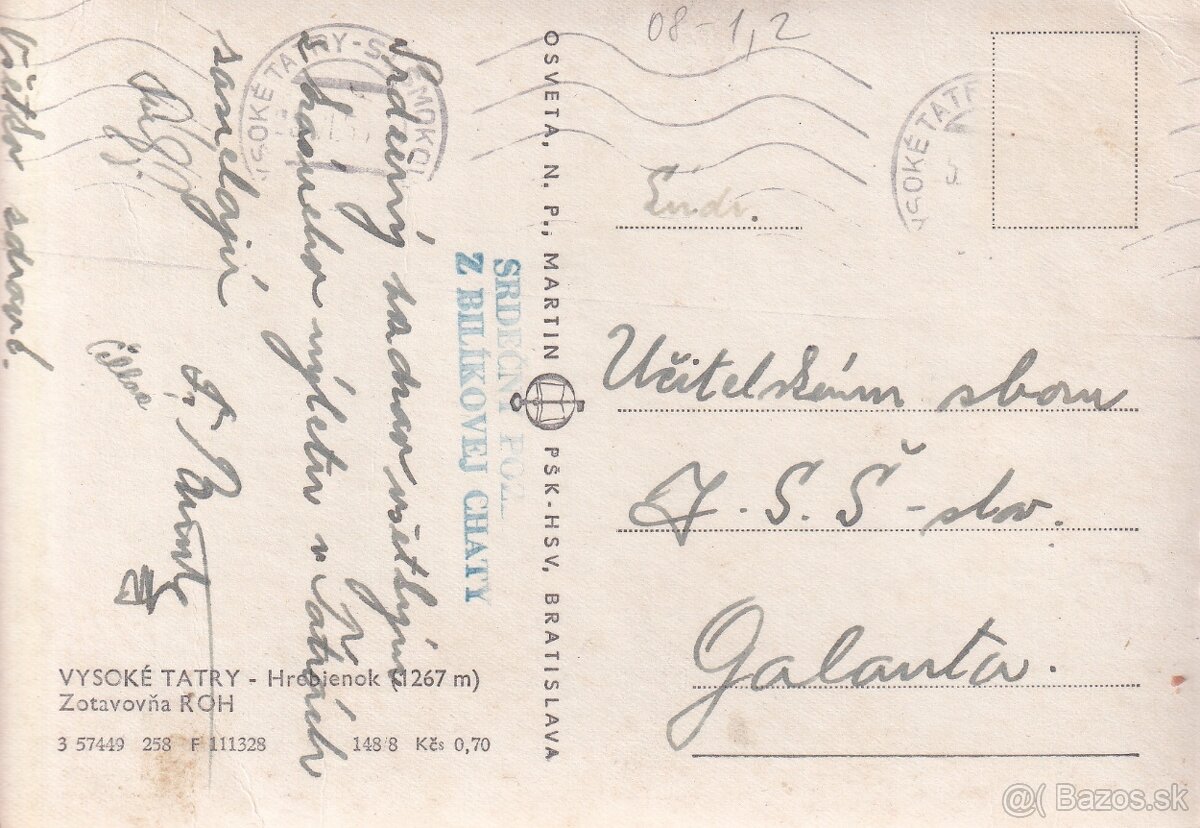 Staré pohľadnice Vysoké Tatry, Javorina, Štrbské pleso - 6