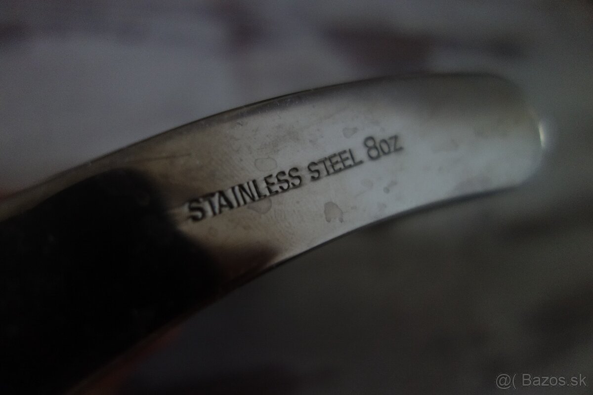 Nerezová ploskačka potiahnutá kožou - ťapka. - 6