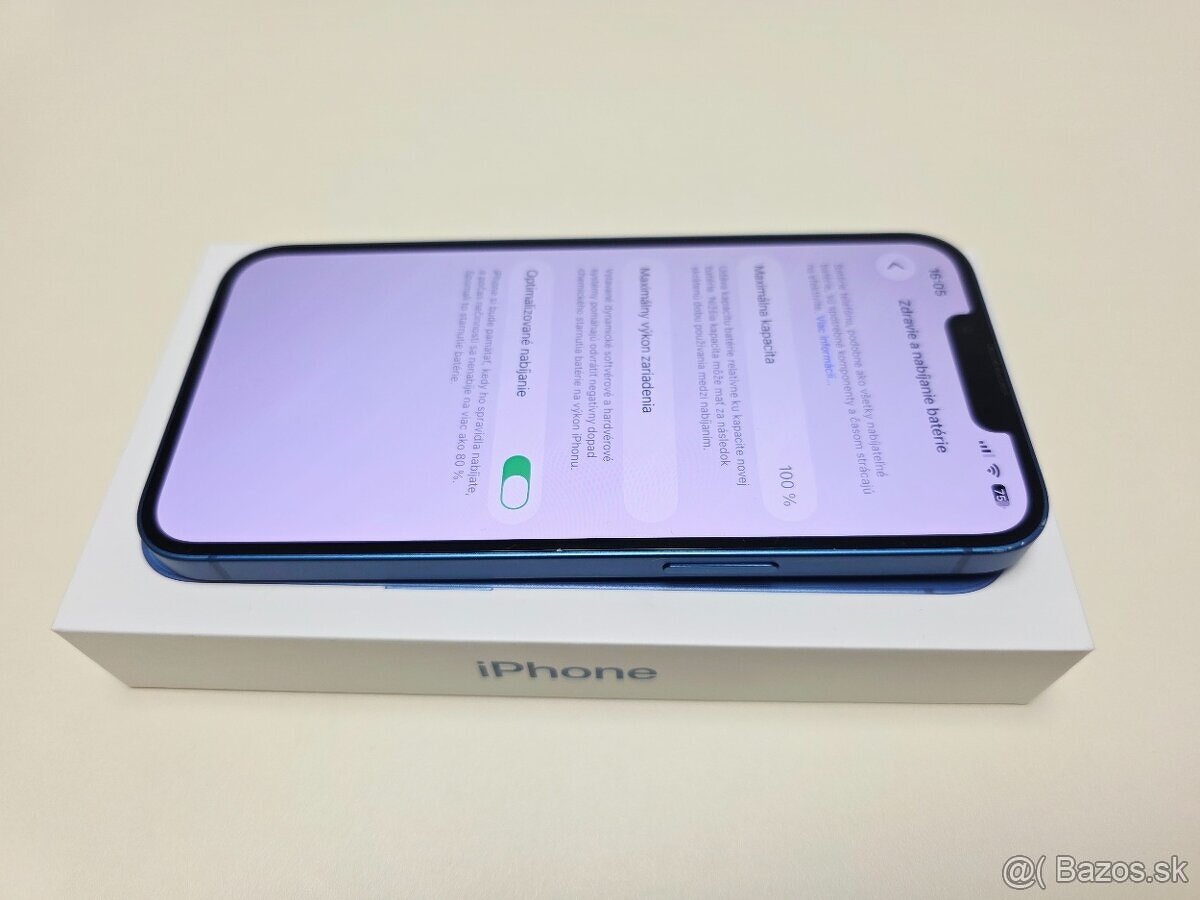 Predám Apple iphone 13 128gb modrý TOP STAV,BATERKA 100% - 6