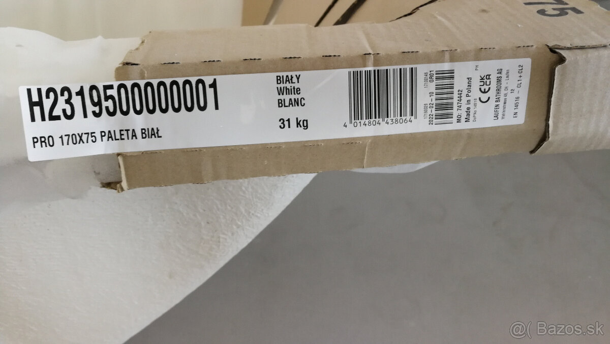 Vaňa Laufen PRO 170x75 cm (biela) - 6