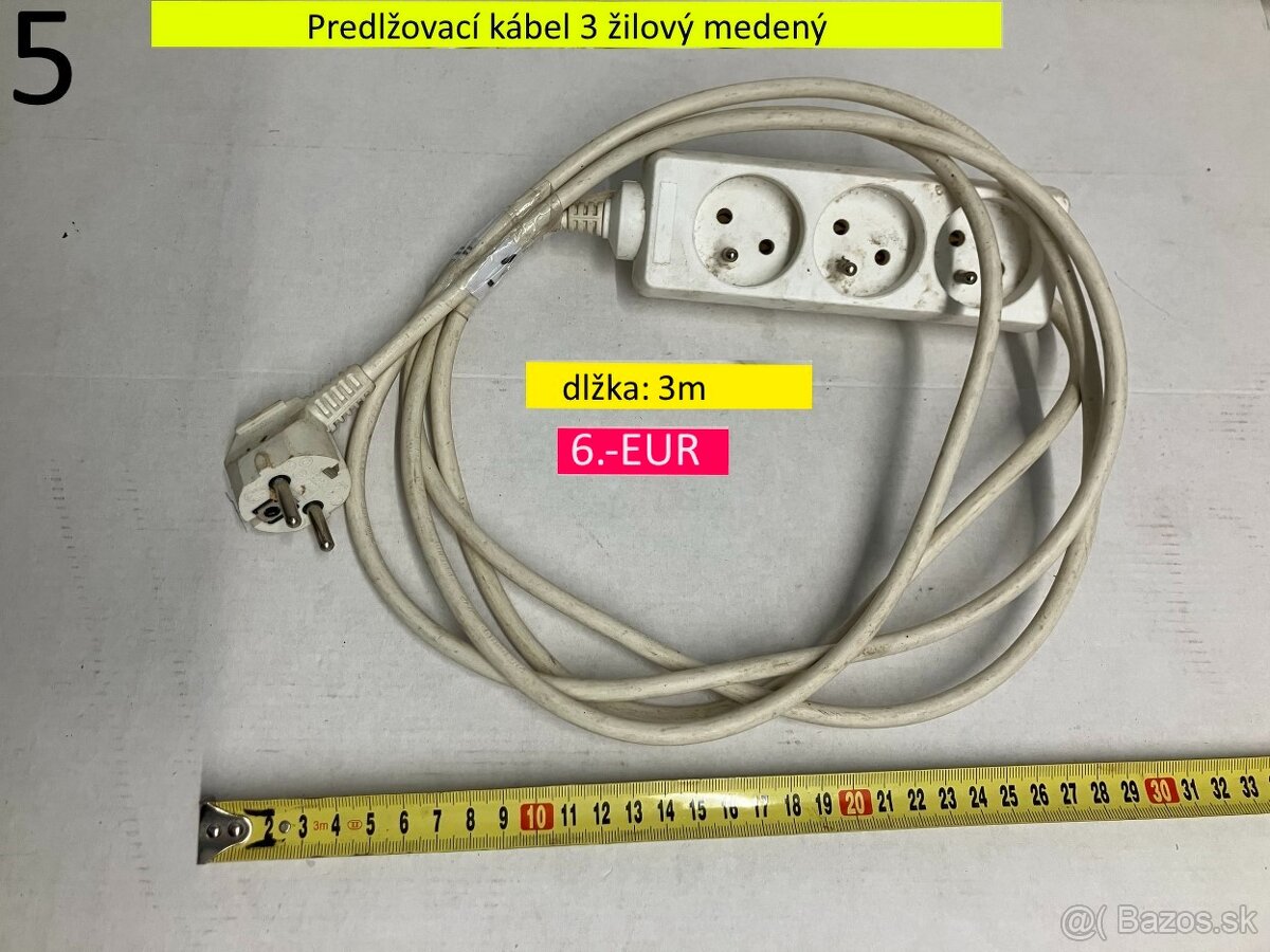 Predlžovací kábel 3 žilový na 220V - 6