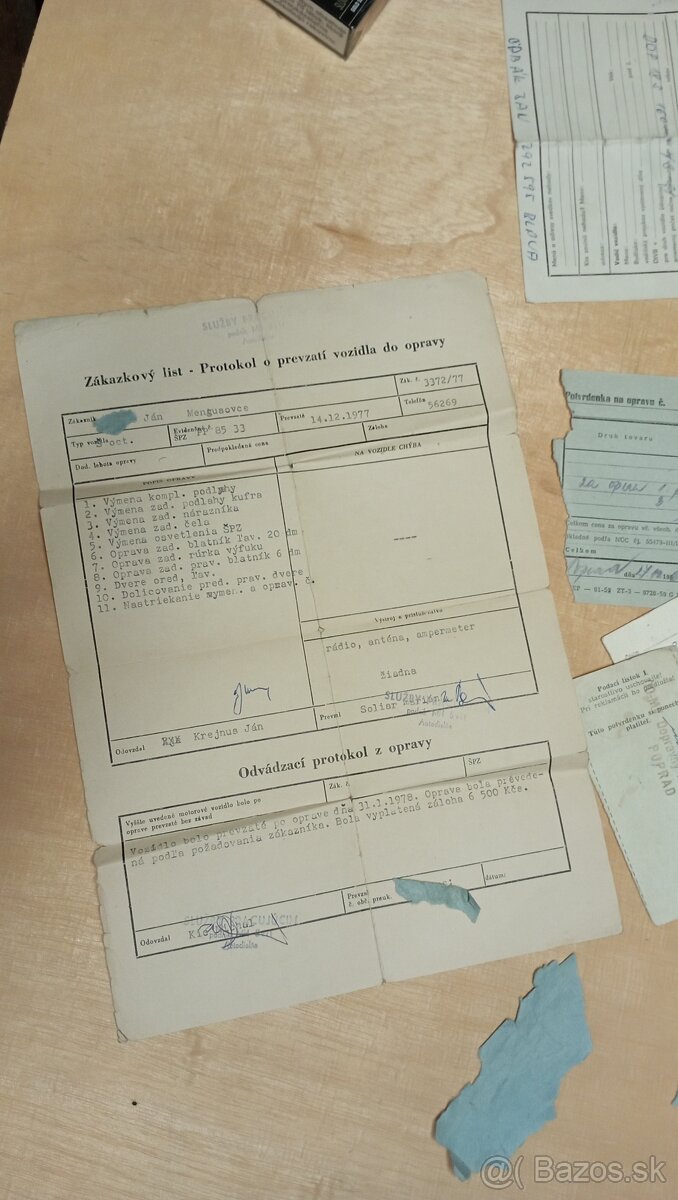 Preukaz..účtenka ..na veterán.. Škoda - 6