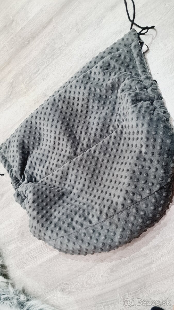 Predám obojstranný uni handmade fusak - nánožník + kožušinka - 6