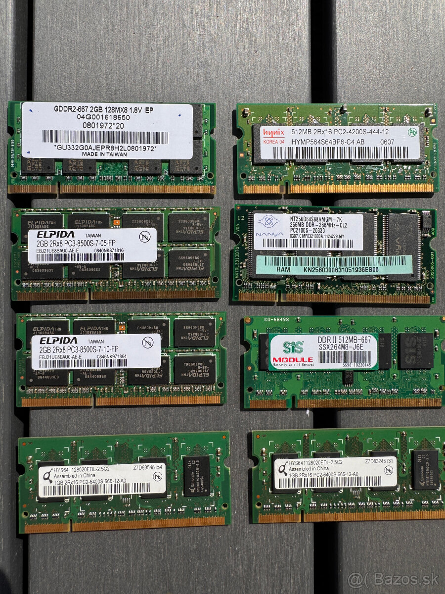 Notebook RAM pamäte: 256 MB, 512 MB, 1 GB a 2 GB - 6