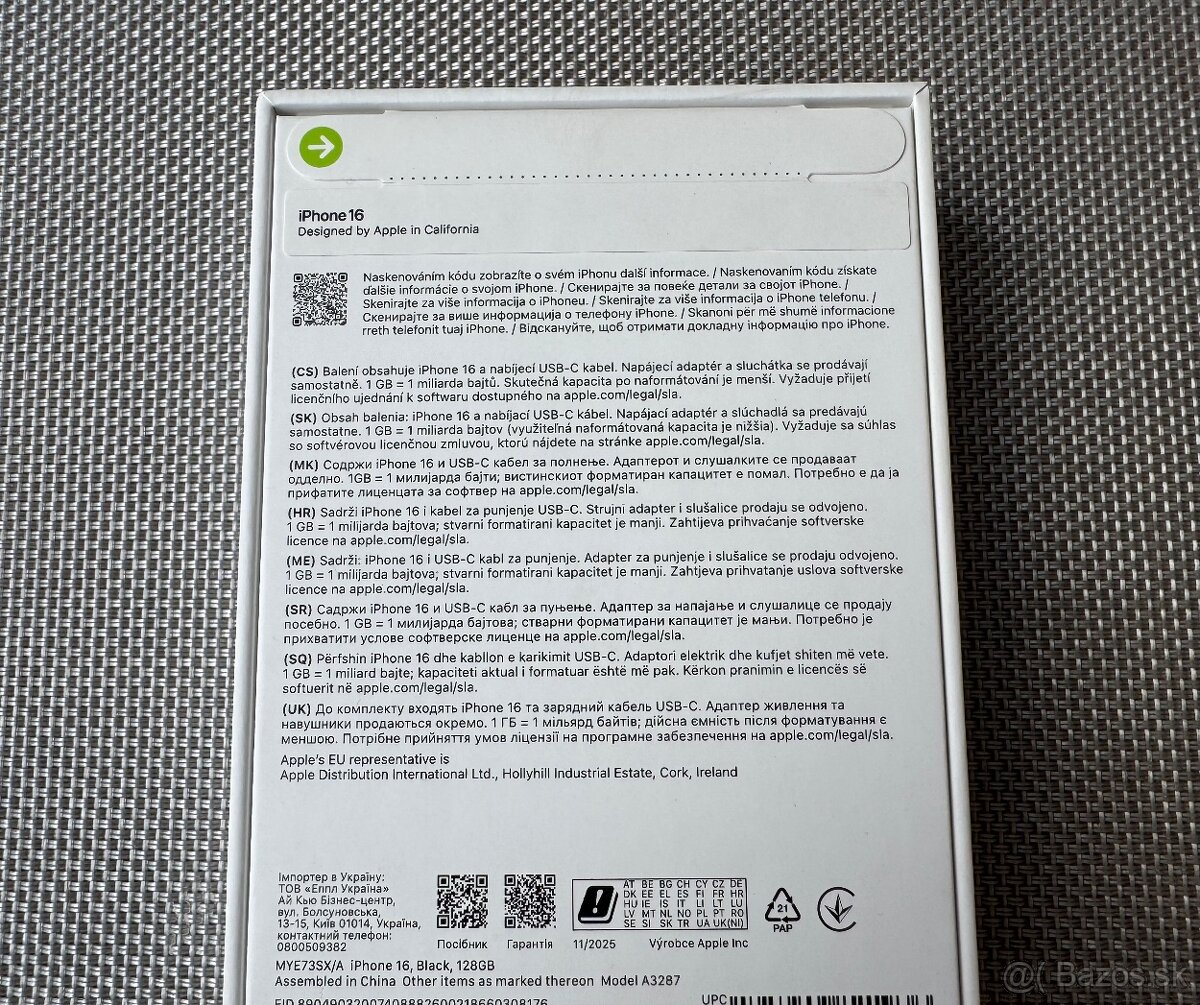 iPhone 16 128GB Black - NOVY - NEROZBALENY - 6