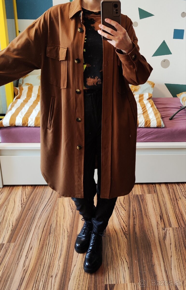 Stradivarius košeľový kabát oversize M - 6