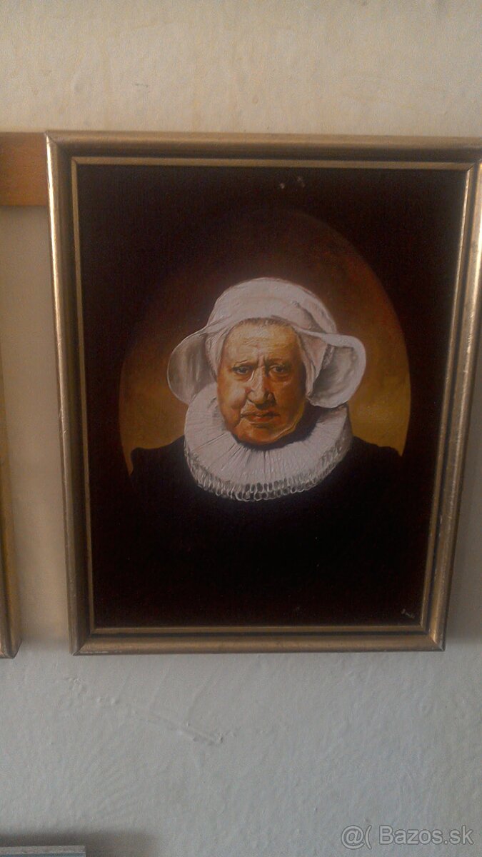 Predaj Olejomaľby kvetov a kópií portrétov v rámoch - 6