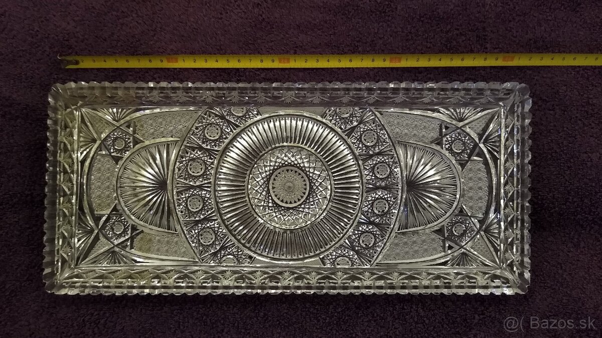 Krištáľová ručne brúsená tácka - 6