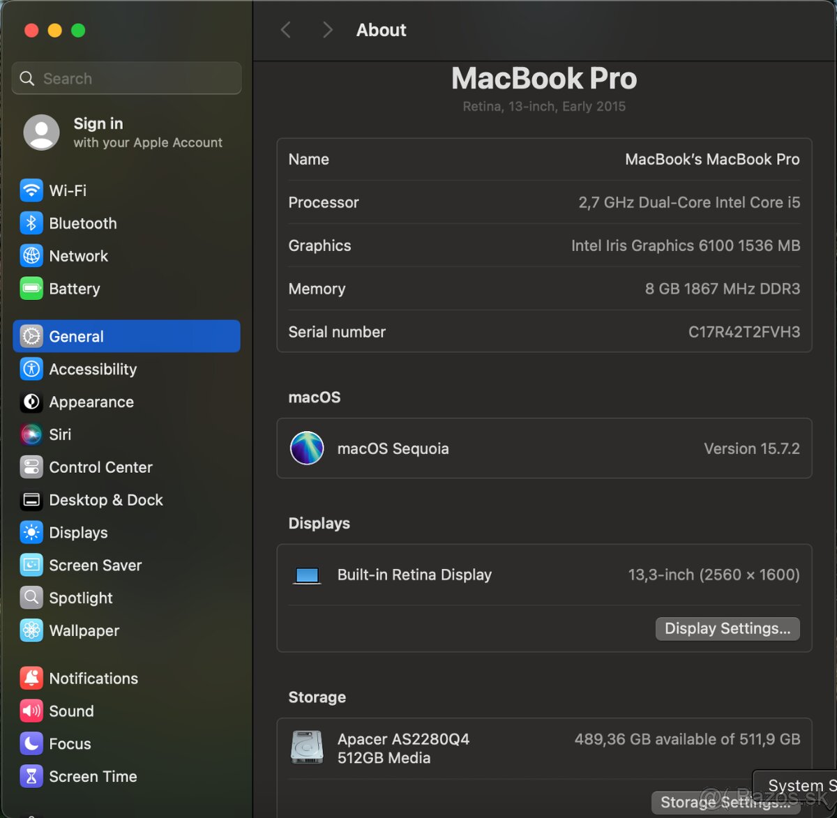 Apple MacBook Pro early 2015 i5 8GB RAM 512GB SSD - 6