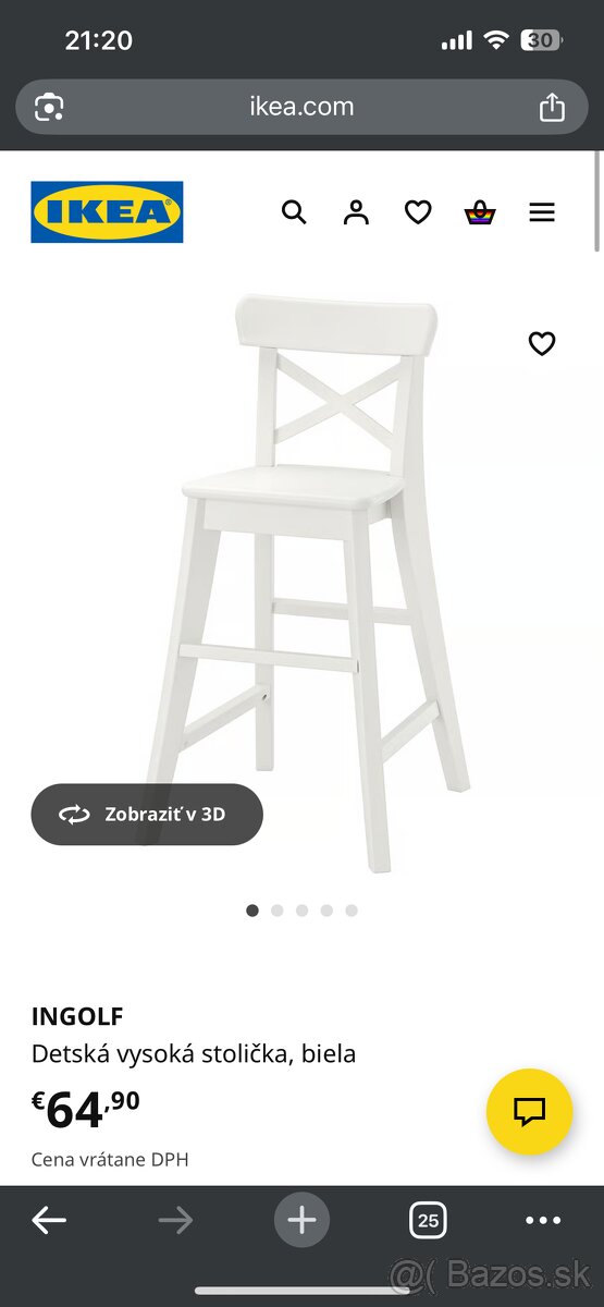 Jedálenské detské stoličky Ikea Ingolf - 6