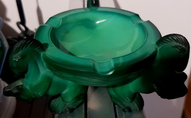 sklo: malachitové, amfora, jantárové, krištál, soška, misa - 6