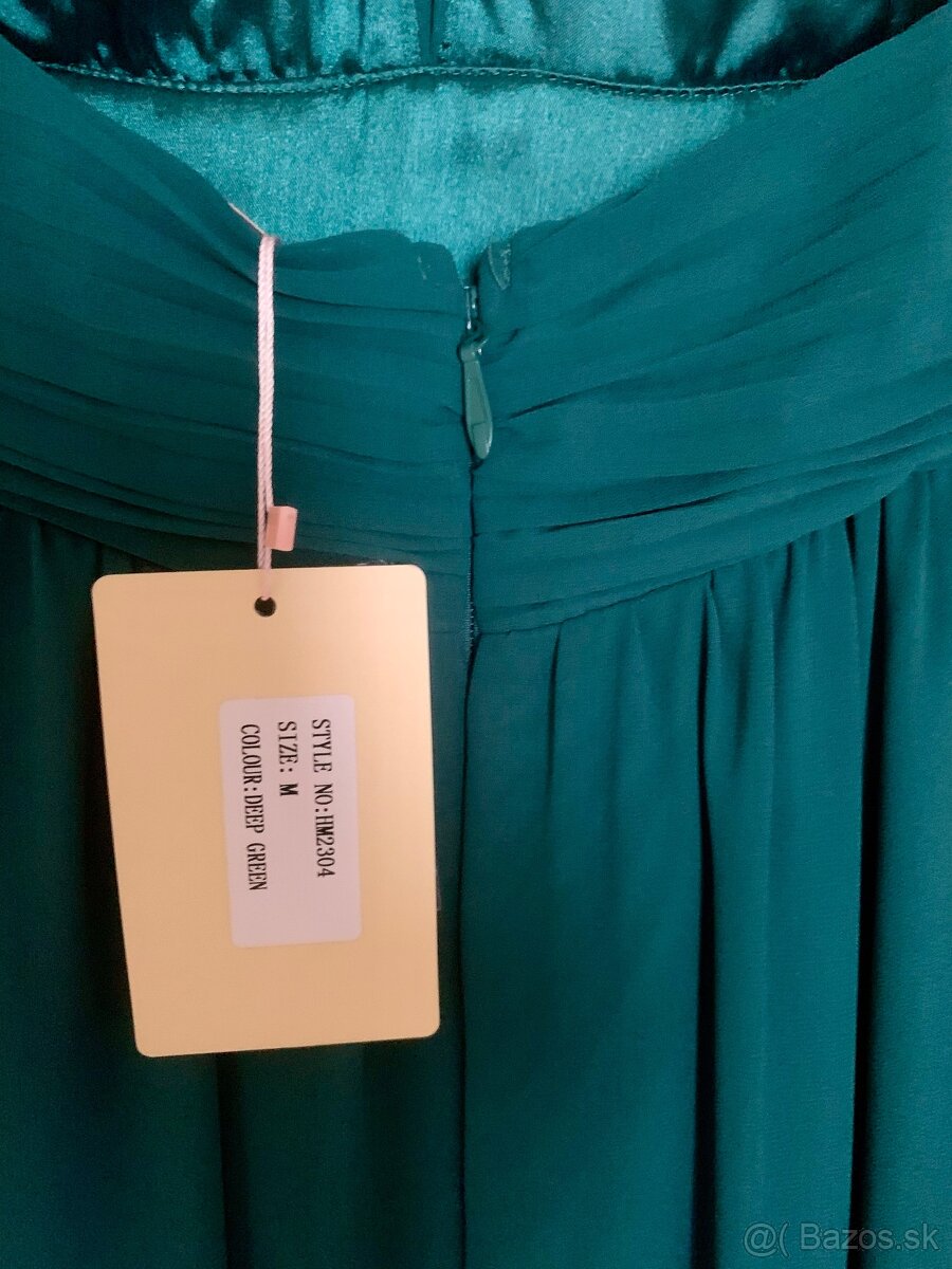 Tmavozelené spoločenské šaty - 6