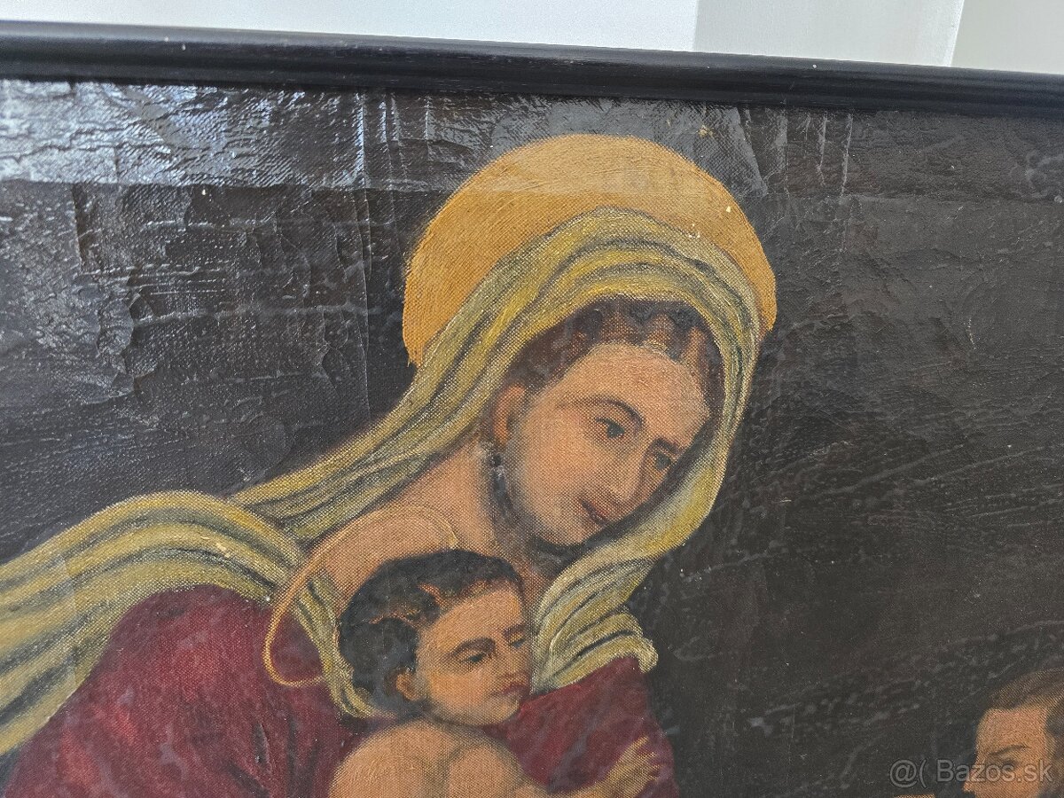 Starožitný obraz maľba na plátne - 6