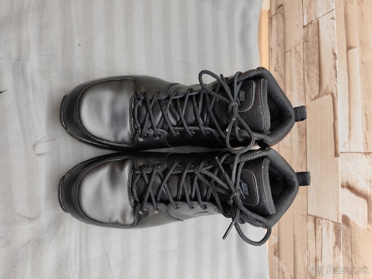 Nike 46 - pánske kožené čierne topánky - 6
