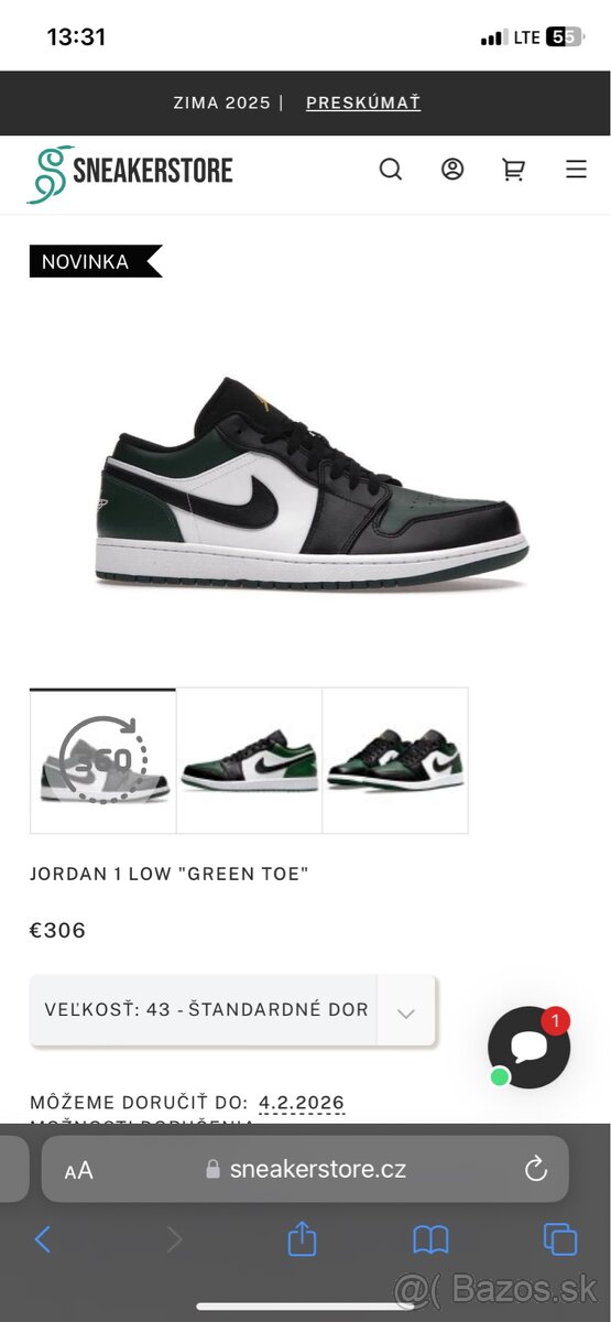 Jordan 1 low “Green toe” - 6