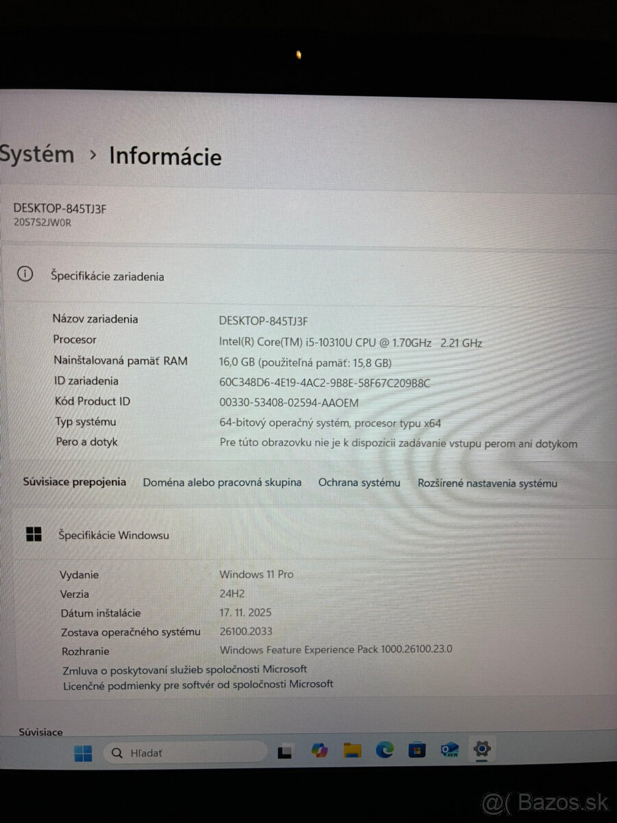 Lenovo Thinkpad T15 G1 | i5-10310U 4.4GHz | 16GB DDR4 - 6