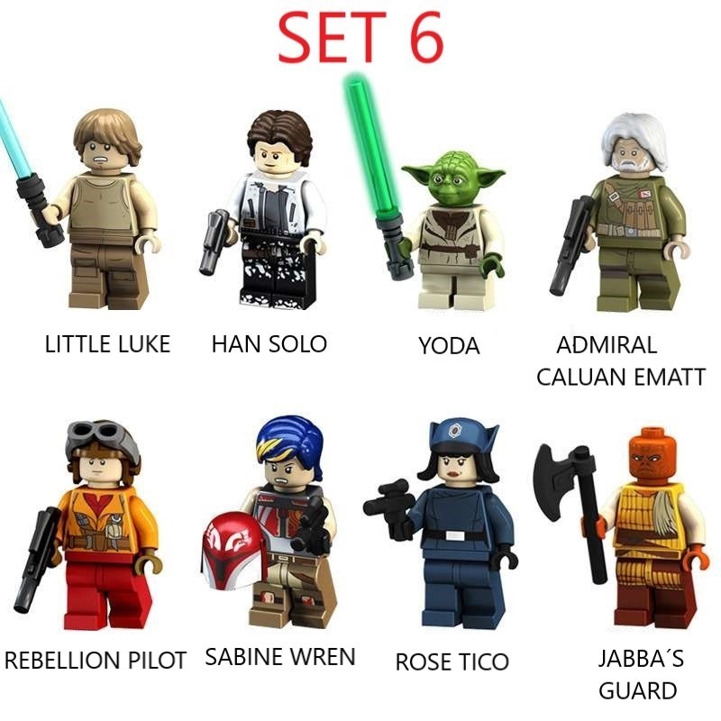 Rôzne figúrky Star Wars 7 (8ks) - typ lego - nové - 6