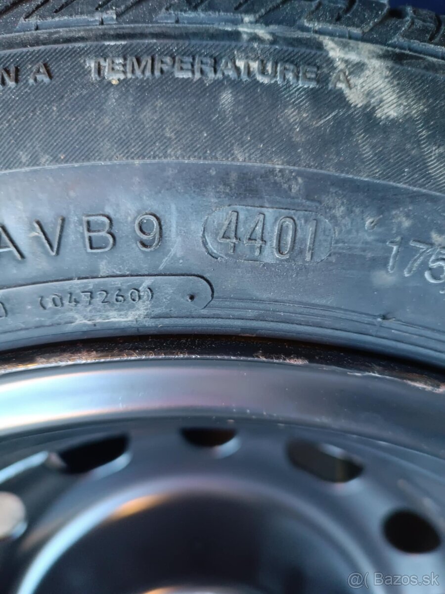 Plechový disk 5 1/2JX 14H2 ET49 vrátane pneumatiky - 6