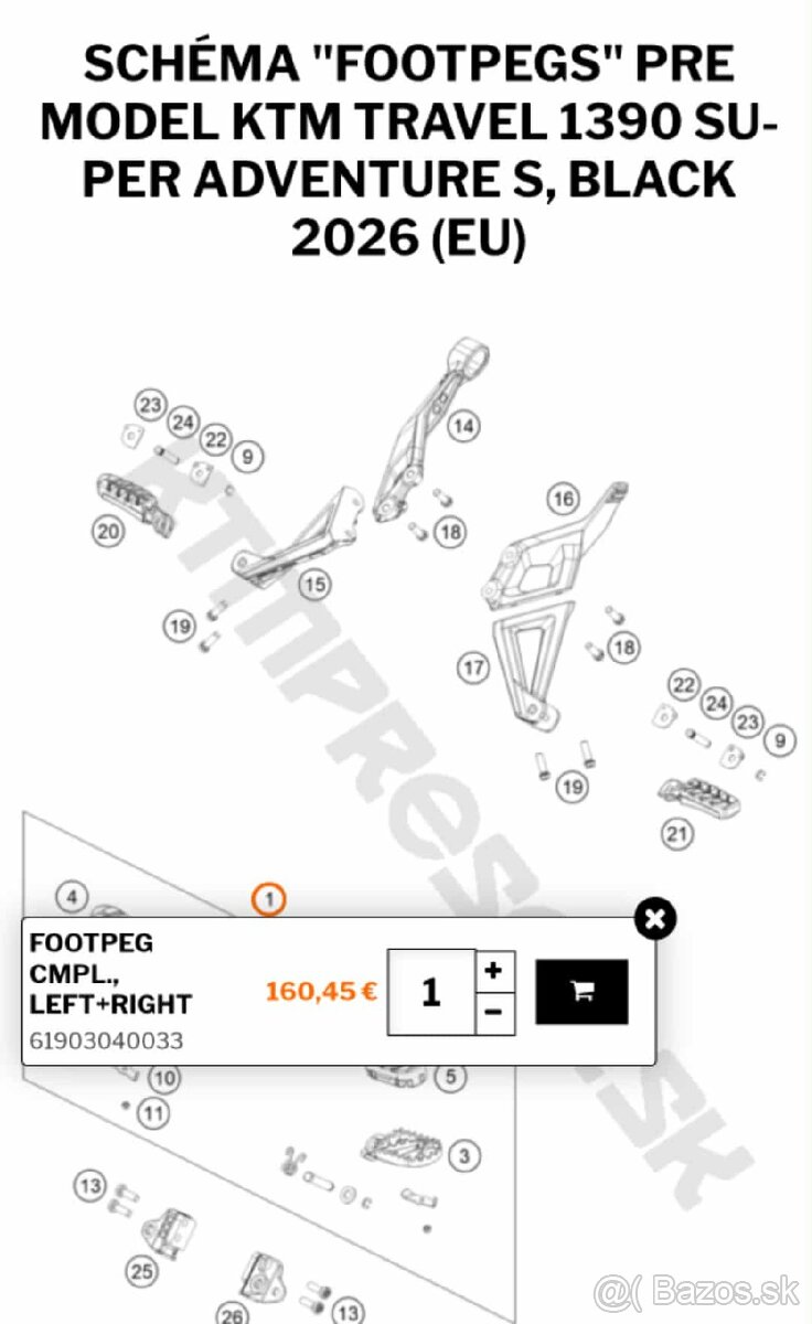 Stupačky KTM super adventure sada - 6