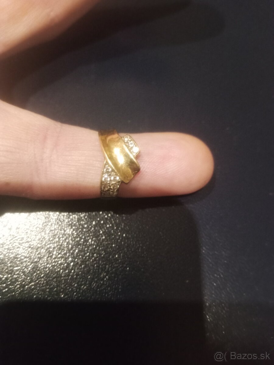 Prsteň žlté obrúčky biele zlato - 6