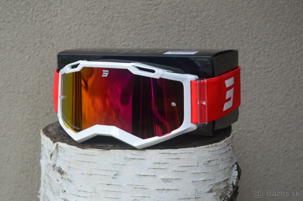 SHOT okuliare zrkadlové prilba červená sivá - 6