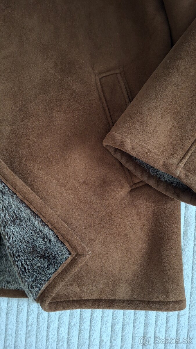 Pánsky kožuch zateplený kabát, veľ.L.. - 6