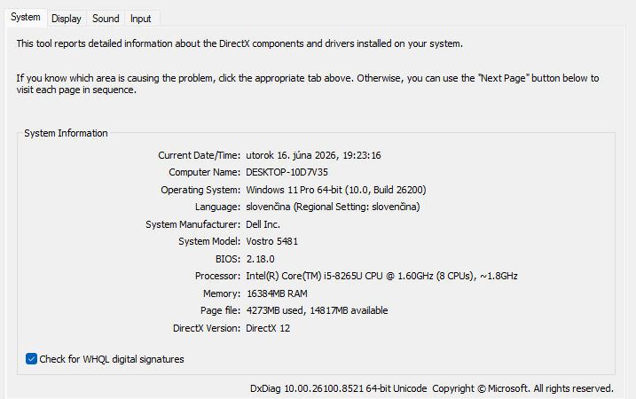 Dell Vostro 5481 /CPU i5 /16GB RAM /256GB SSD - 6