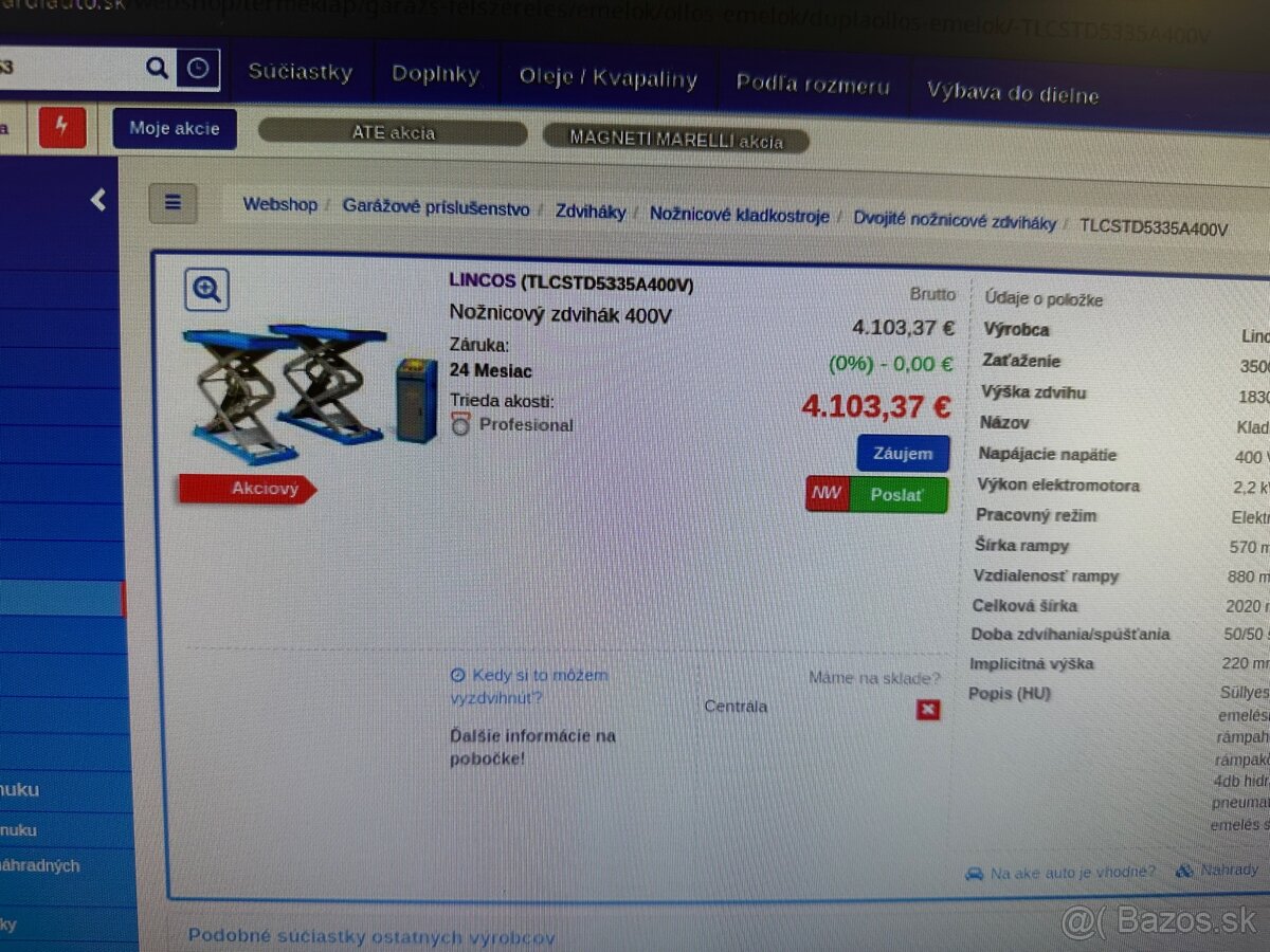 Zdvihak 3500 kg nový - 6