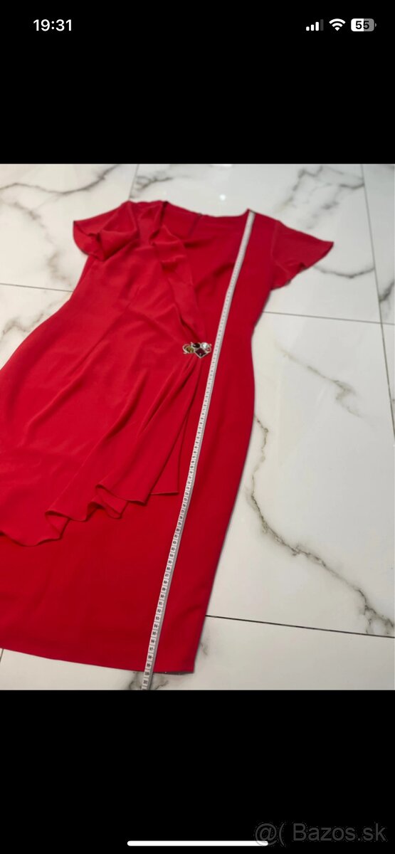 Nádherné Elegantné spoločenské šaty s brošňou - 6