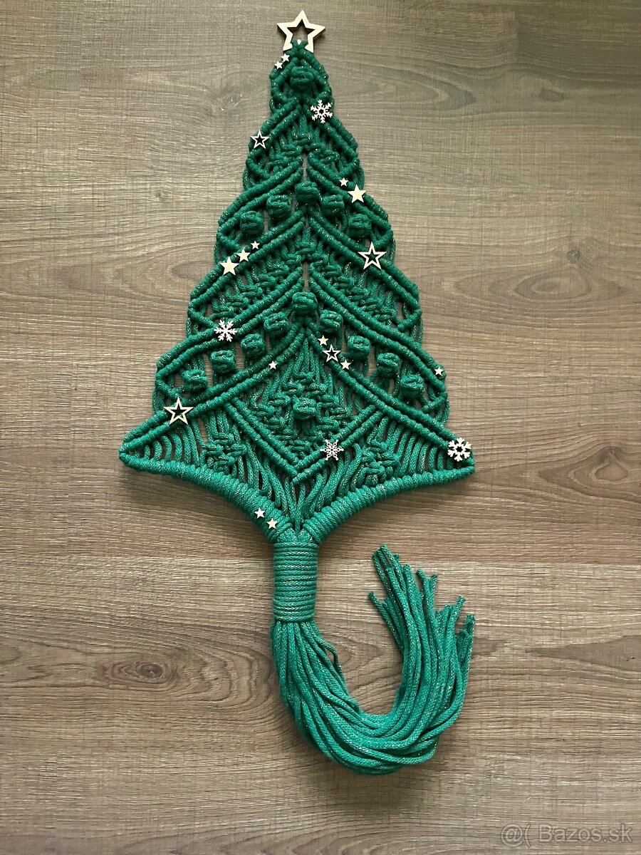 macrame vianočný stromček gold - 6