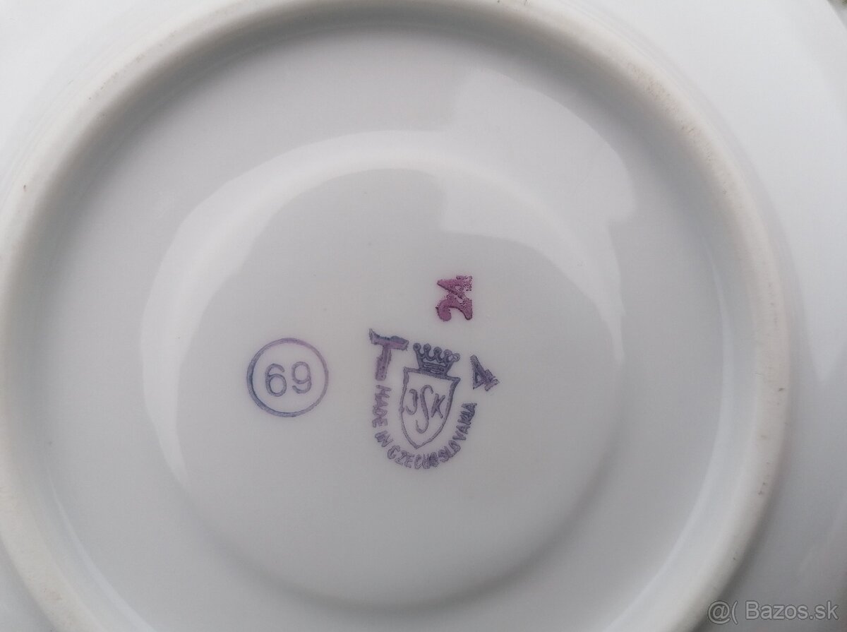 Predám červeno-zlatá porcelánová sada - 6