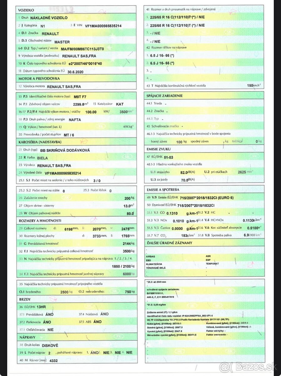 Renault Master 2.3 rv 2020 odpočet dph H2L3 - 6