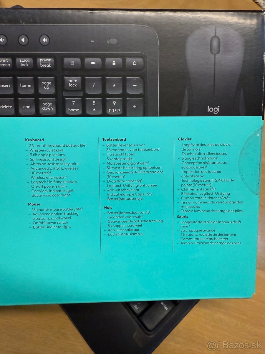 Predám klávesnicu s myšou Logitech MK540 CZ + SK - 6
