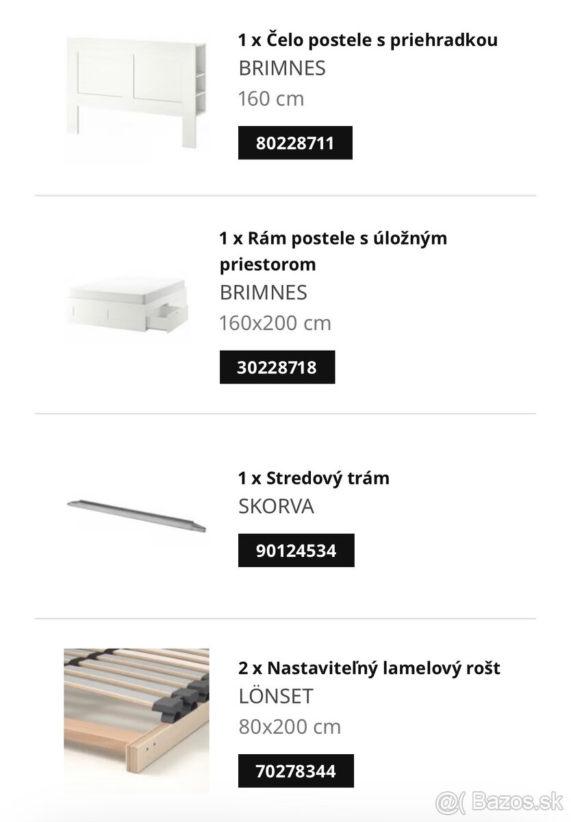 Predám posteľ IKEA BRIMNES 160×200 (pôvodná cena 825€) - 6