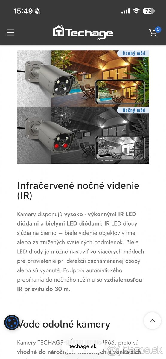 Techage kamerový systém 4x 5MP kamera, NVR + kabeláž - 6