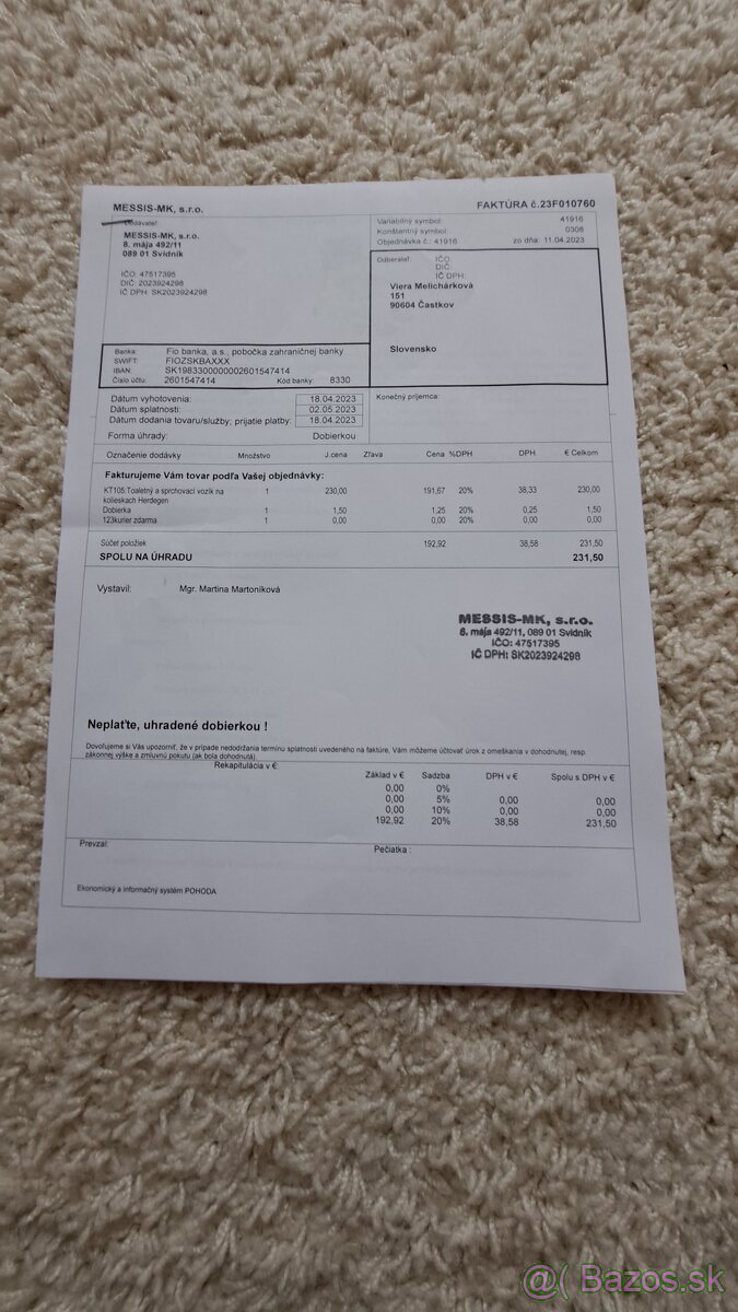 Toaletný a sprchovací vozík Herdegen - 6