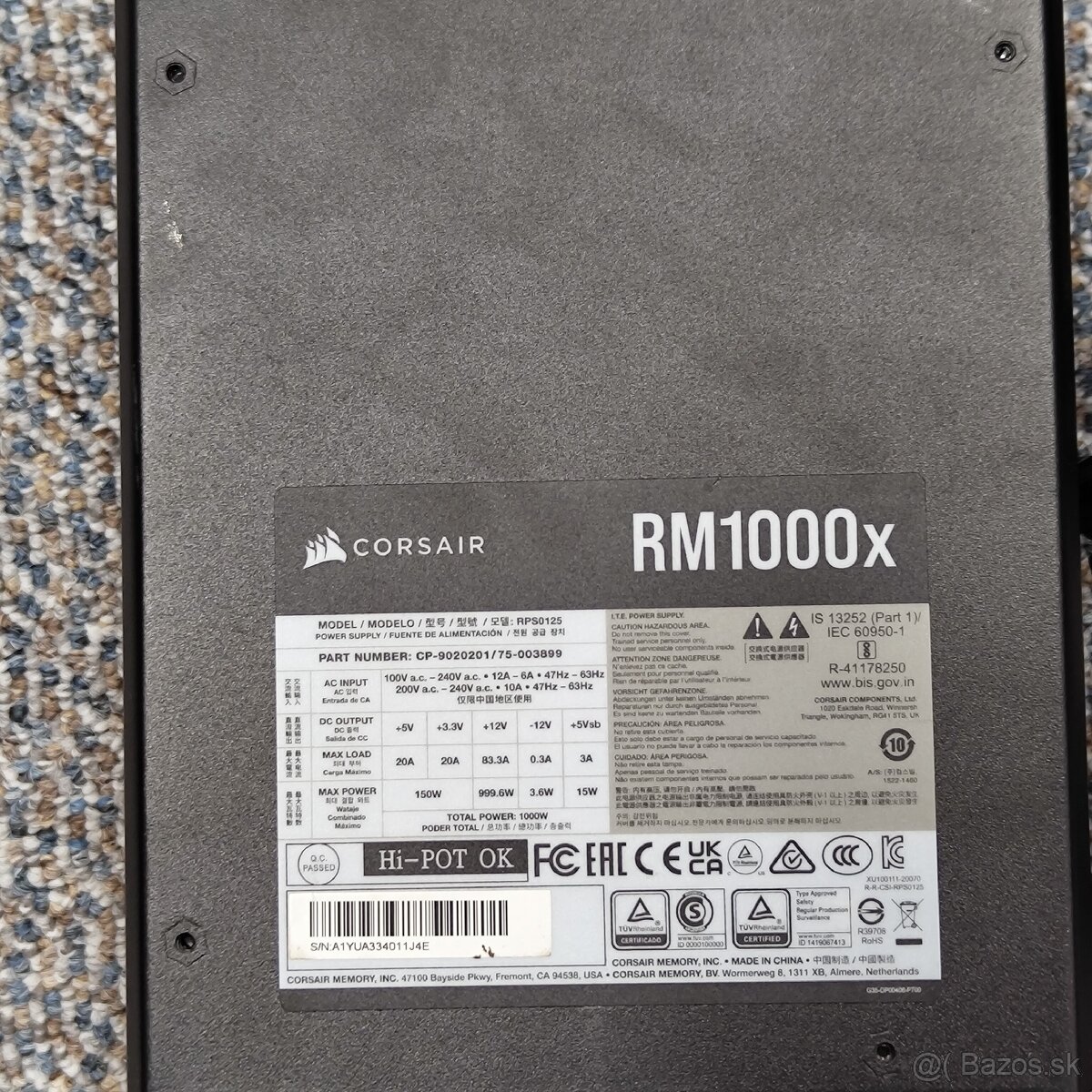 CORSAIR RM 1000x 80 plus Gold - 6