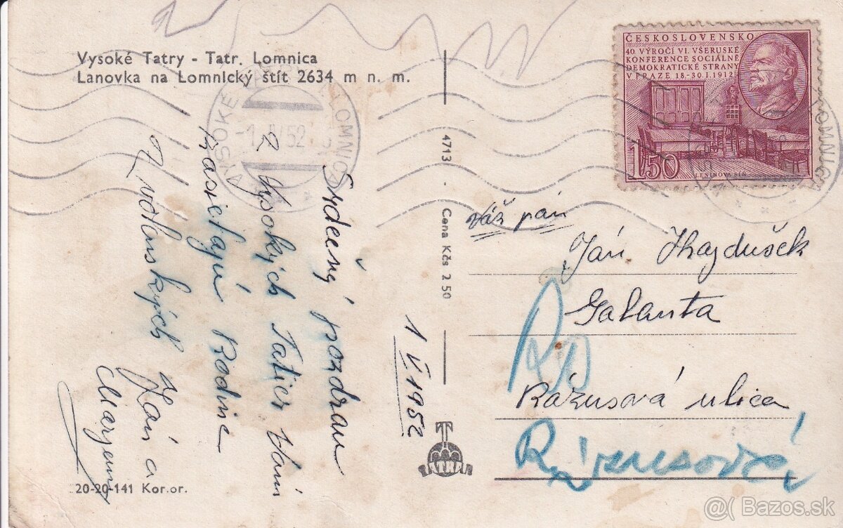 Staré pohľadnice Vysoké Tatry, lanovka - 6