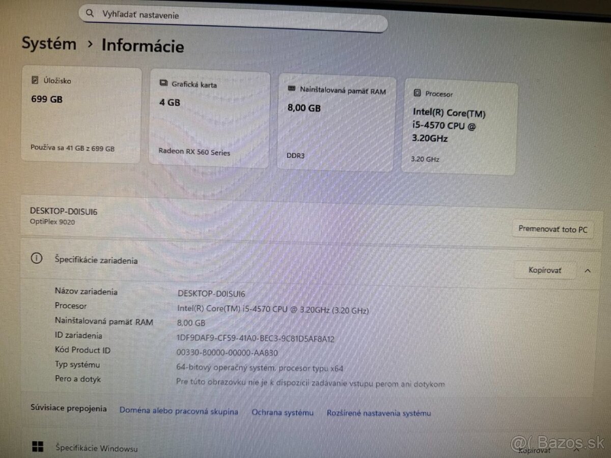 Herný počítač i5‑4570/8GB RAM/RX 560/250 SSD + 500 HDD - 6