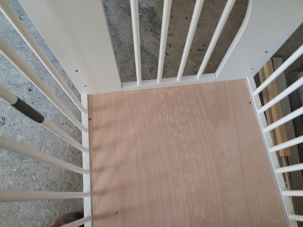 Detská postieľka 120x 60 biela drevená - 6