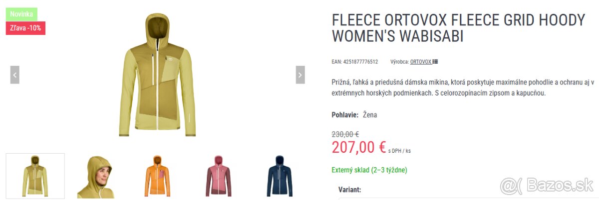 Fleece Ortovox Fleece Grid Hoody - velkost S, merino - 6