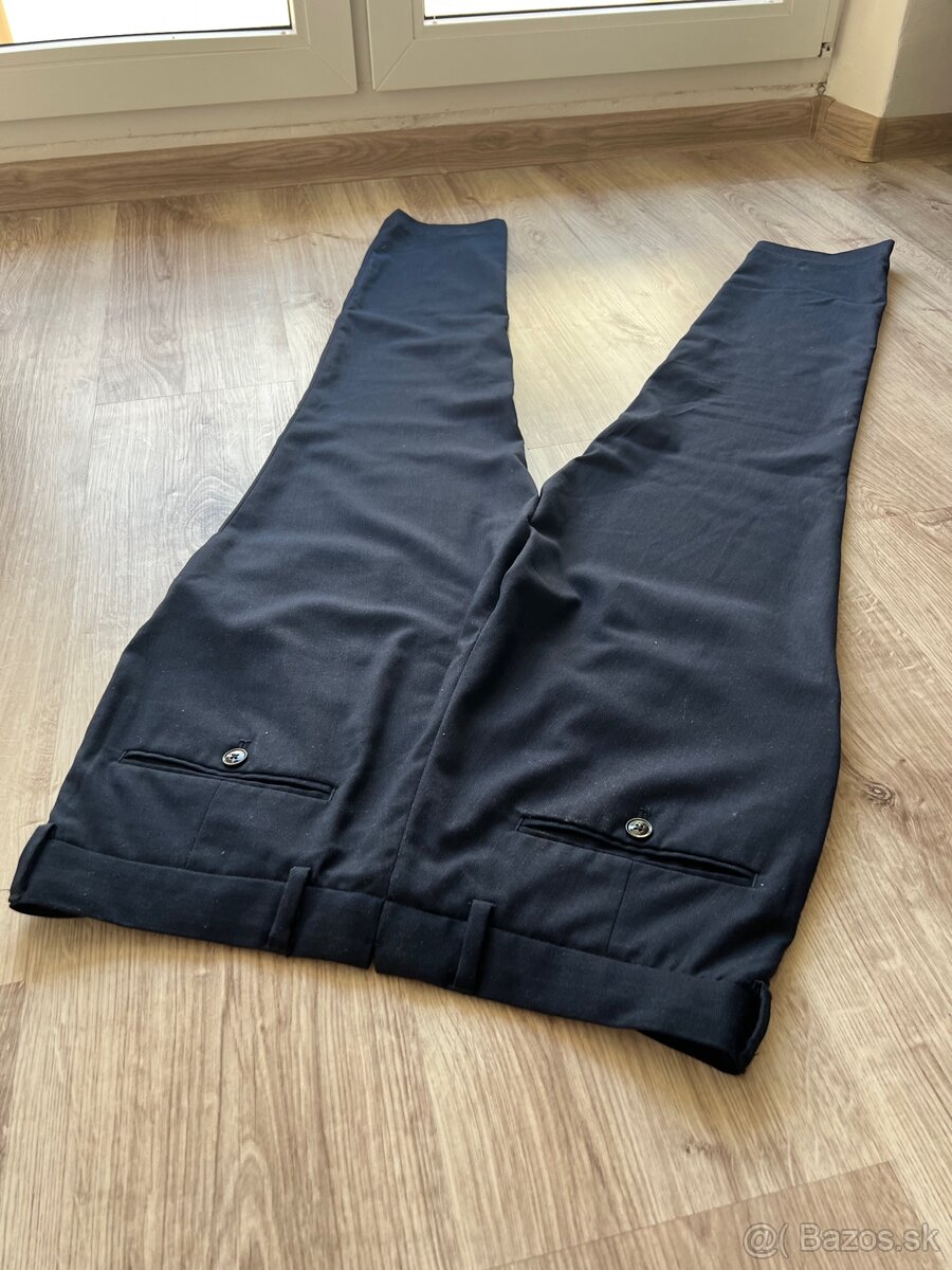 oblekové nohavice Reserved Slim Fit – veľkosť 48, modré - 6