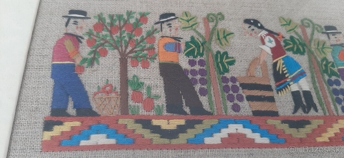 Slovenská výšivka - obrazy v ráme - 6