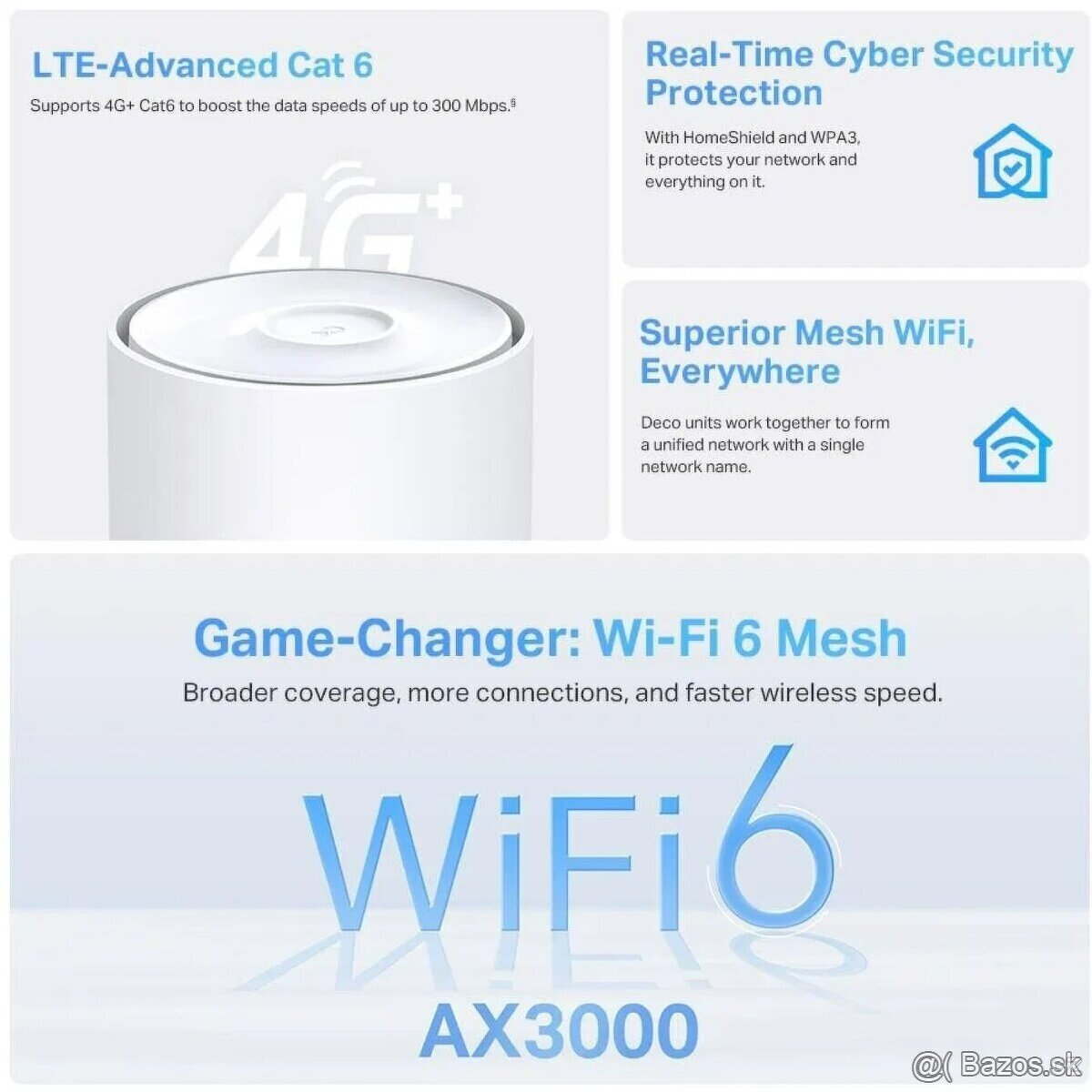 Predám TP-Link Deco X50-4G(1-pack), WiFi 6 Gigabit mesh syst - 6