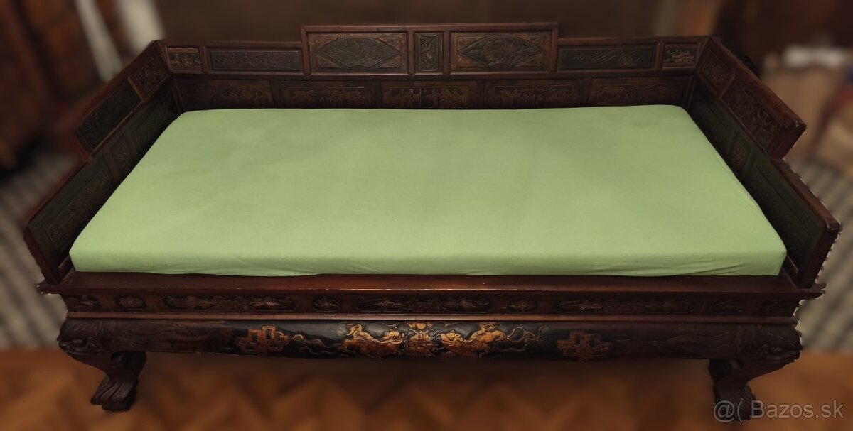 Unikátna starožitná čínska posteľ - 6