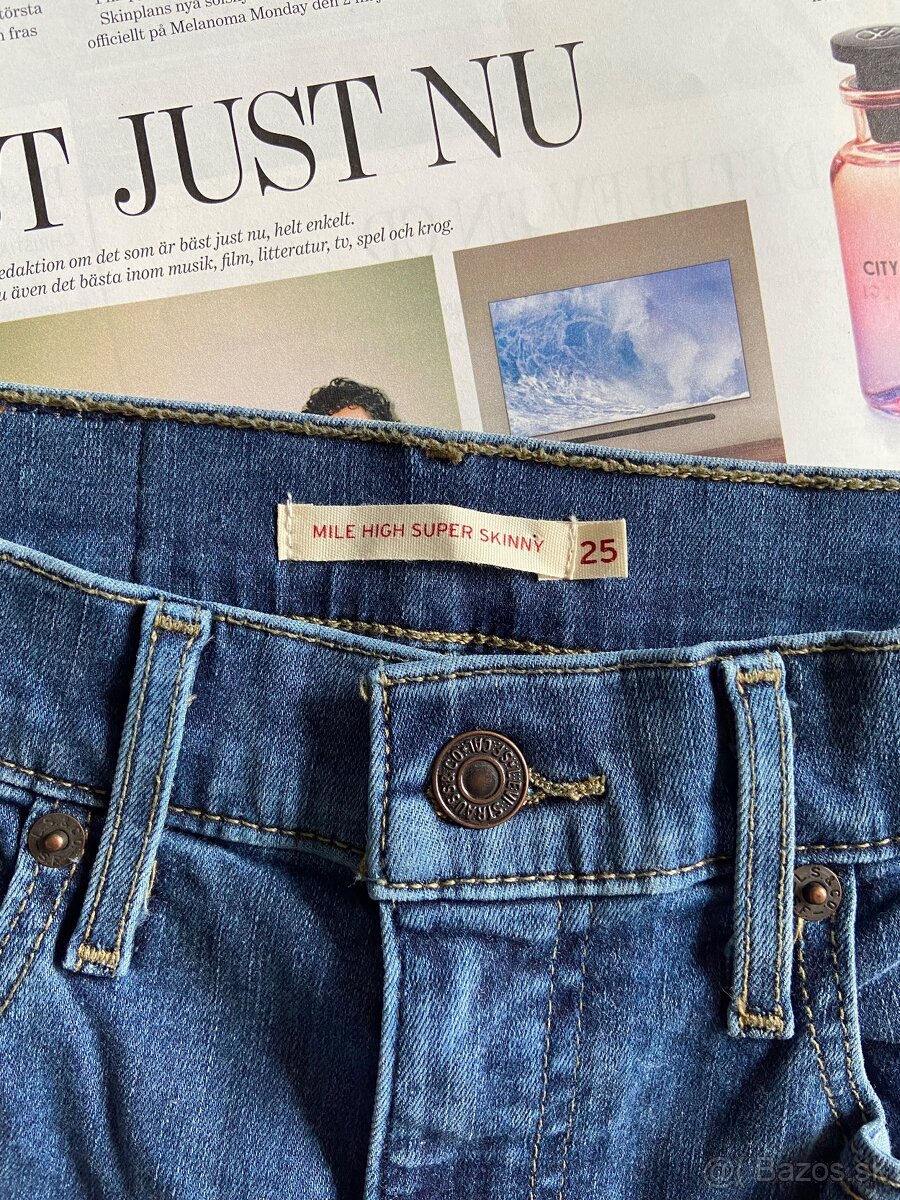 Levi’s Mile High Super Skinny W25 L30 džínsy XS Levis Levi - 6