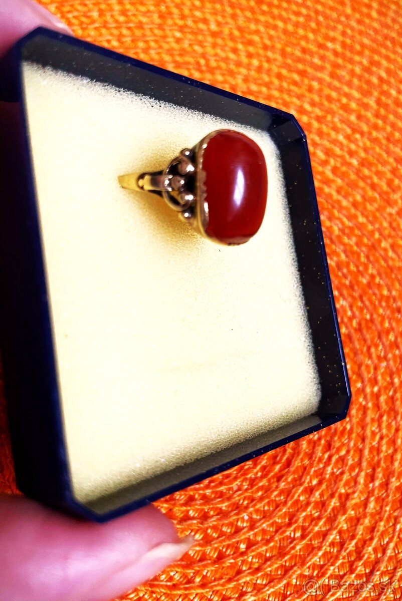Starož.prsteň s karneolom - 6