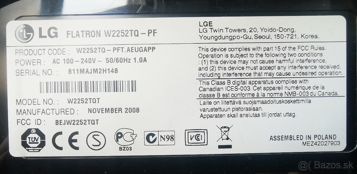 LG Flatron W2252TQ-PF - 6