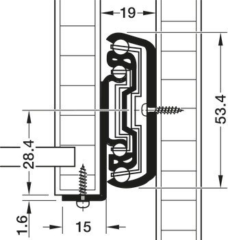 Ložiskový výsuv Accuride DZ5517-6030 - 6