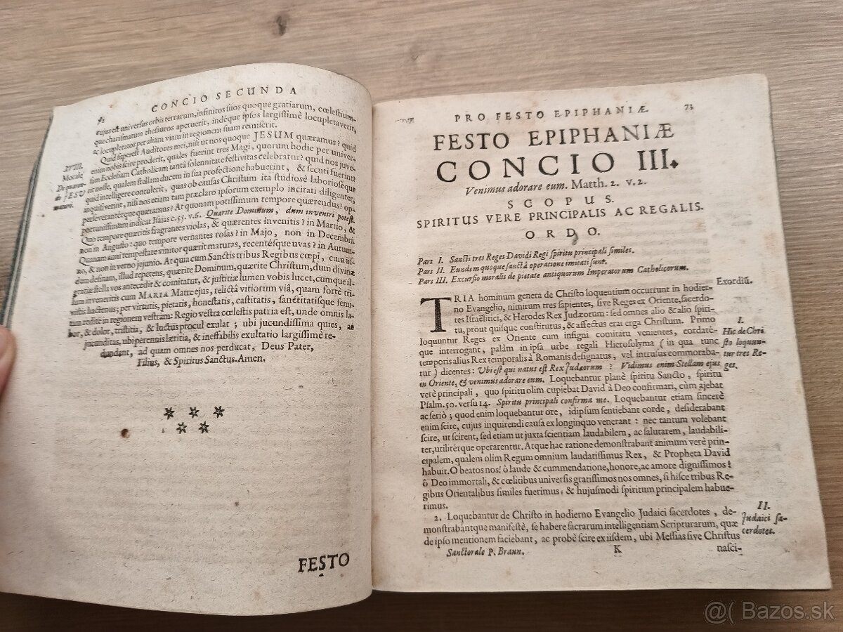 Starožitná latinská kniha 1677 pergamenová väzba - 6